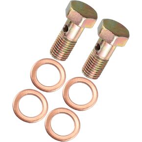 2 Set Banjo Bolt Brake Fitting Adapter Kit M8x1.25 Brake Line Thread Banjo Bolt with 8mm Spacers Auto Accessories