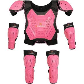 Kids Dirt Bike Gear Chest Protector Motocross Gear, Youth Motorcycle Riding Gear Armor Vest Suit with Knee Guards Elbow Pads for Cycling Skiing MTB ATV