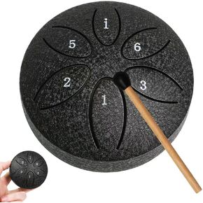 Rain Drum for Outside,Steel Tongue Drum 11 Notes 6 Inches,Chakra Chime Drum for Rain,Musical Percussion Instrument Tongue Drum,Panda Drum for Meditation Yoga Zen Musical Education