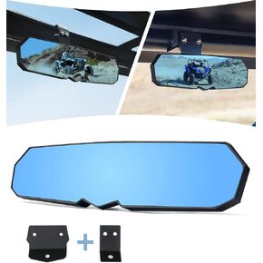 UTV Rear View Mirror with LED Light, Aluminum RZR Center Rearview Mirrors w/2 Types Mounting Bracke Fits 2020-2022 Polaris RZR PRO XP/4, 2017-2022 Polaris Ranger 500 570 900 XP 1000 XP/Crew