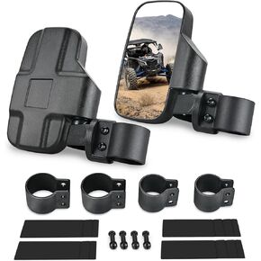 Nilight UTV Side Mirrors Offroad Rear View Mirrors, Universal Fits 1.6-2 inch Round Roll Cage Bar for RZR Ranger Maverick X3 Commander Pioneer Mule Teryx Yxz 1000 Rhino Krx Talon