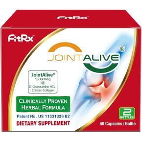 مكمل دعم المفاصل JointAlive، الجلوكوزامين والكولاجين، مكمل تخفيف المفاصل، مرونة وراحة معززة - يعزز صحة المفاصل في أسرع وقت ممكن مثل 7 أيام، 30 وجبة in Kuwait