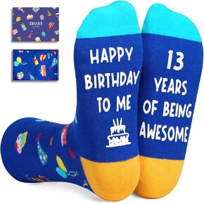 Zmart 13th Birthday Gift Ideas Socks - 13th Birthday Gifts for Teen Boys Girls 13, 13 Year Old Gift Ideas