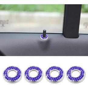 Bling Car Door Lock Accessories Door Lock, Bling Inner Car Door Lock Cover Stickers, Car Door Lock Pin Caps for C Class C200 C300 E Class E200 300 GLC 200 260 300, Pack of 4