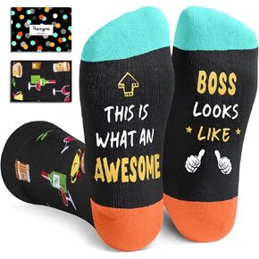 HAPPYPOP Boss Gifts Socks Ideas - Boss Gifts for Men Women, Best Boss Gifts Male Female