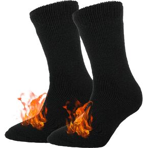 BomKinta Thermal Socks Men - Winter Warm Socks for Cold Weather Crew Socks - Cozy Soft Thick Christmas Boot Socks Size 7-11