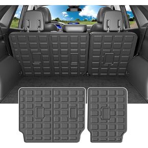 powoq Cargo Liner Compatible with 2020-2024 Ford Escape Trunk Mat All Season Protection TPE Cargo Mat Replacement for 2020 2021 2022 2023 2024 Ford Escape Accessories (Trunk Mat+Backrest Mat)