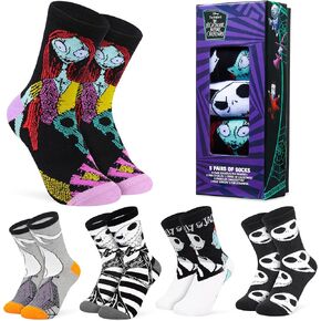 Disney Womens Calf Socks, Breathable Novelty Socks, Pack of 5 - Gifts for Women