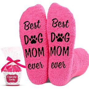 VICRAZY Dog Mom Socks for Women - Funny Dog Lover Gifts for Her - Adorable Dog-Themed Stuff, Dog Stocking Stuffers for Women