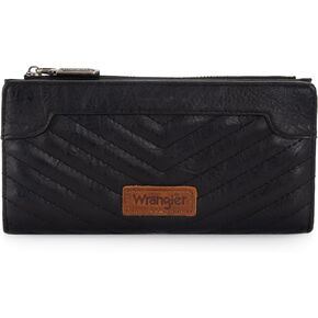 Wrangler Cow Print Wallets Womens Bifold Credit Card Wallet Women's Wallets, Card Cases & Money Organizers Brown Wallet for Women Ladies Female Cash Wallet with Smooth Zipper