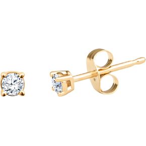 Diamond Stud Earrings 1/10 cttw 10kt White or Yellow Gold JK Color I2 Clarity