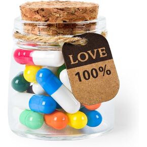 Love Capsules Gift Letters Message in a Glass Bottle Gift,Love Letter Capsule Pills with Wishing Bottle for Birthday Valentines Anniversary Graduation