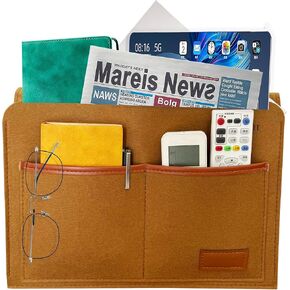 KAKKOII Sofa Armrest Caddy, Armchair Caddy for Recliner, Couch Organizer, Bedside Storage Caddy Holder with Anti-slip Design, 7 Pockets for Magazine, Remote Contol, Notepad,Phone, Ipad, Glasses, Pen