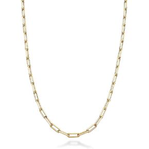 Miabella Solid 18K Gold Over 925 Sterling Silver Italian 2.5mm Paperclip Link Chain Necklace for Women, Made in Italy