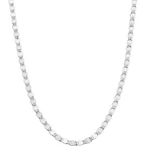 Miabella Italian 925 Sterling Silver Sparkle Mirror Link Chain Necklace for Women, Made in Italy