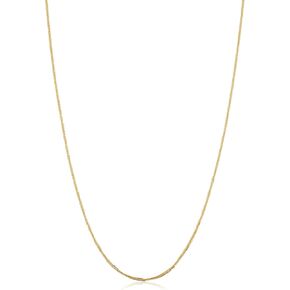 Kooljewelry Real 14k الذهب الأصفر أو الأبيض 1.2 ملم سلسلة لامعة قابلة للتعديل طول قلادة (يمكن تعديلها حتى 22 بوصة)