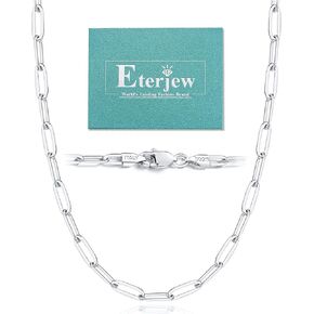 Italy 5mm Solid 18K Gold Over 925 Sterling Silver Paperclip Chain Necklace for Women, Women's Chain Necklace for Women, Shiny & Sturdy & Not Easy to Fade & Comfortable 16 18 20 22 24 26 Inch