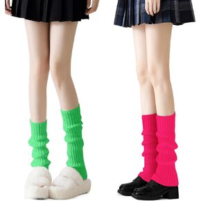 Leg Warmers for Women Winter,2Pcs White Leg Warmers,Leg Warmers Y2K,Black Leg Warmers 80s Women,for Walking