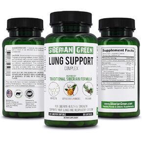 Lung Support Complex 60 Capsules - Traditional Formula Supplement Rich in Quercetin, Citrus Bioflavonoids, Pine Bark, Strong Respiratory Bronchial