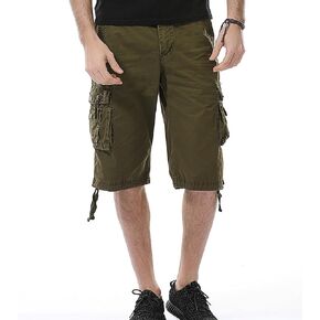 Mens Camo Cargo Shorts Cotton Multi-Pocket Outdoor Camouflage Cargo Shorts