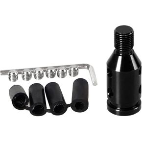 Universal Gear Shift Knob Adapter Aluminum Alloy Shifter Adapter M12x1.25 Compatible with Non-Threaded Manual Transmission Black