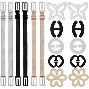 Bra Strap Clips, Racerback Bra Clips, Elastic Adjustable Non-slip Straps for Back, Cross Back for Conceal Straps and Cleavage Control