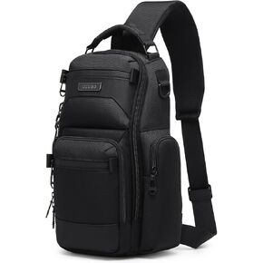 OZUKO Mens Shoulder Bags Crossbody, Large Sling Bag with Water Bottle Holder, Travel Hiking Chest Bag Daypack