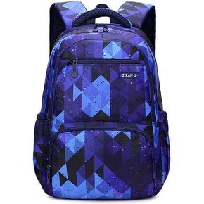 MITOWERMI Kids Backpack for Boys Girls Elementary School Bags Backpacks for Girls Children Bookbags Primary Kindergarten Backpack Purple Geometric