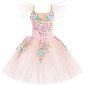 Ballet Leotards for Girl Maxi Tulle Tutu Toddler Floral Lace Ballet Dress Ballerina Halloween Christmas Dance Outfits