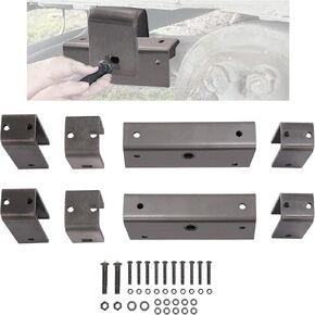 KUAFU Trailer Axle Hanger Kit Compatible with Complete 2" Wide Slipper Spring Hanger kit Steel Trailer Axle and Spring Attaching Hanger Kit 10k Lbs