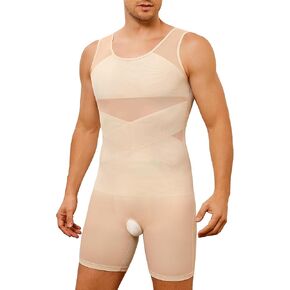 TAILONG Mens Shapewear Tummy Control Full Body Shaper Sleeveless Compression Shirt Men Bodysuit Fajas Para Hombres