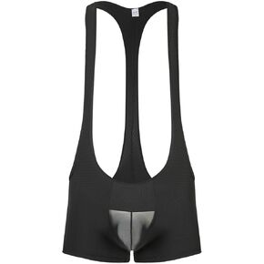 Men's Jockstrap Leotard Underwear Mesh Bulge Pouch Briefs Jumpsuit Wrestling Singlet Bodysuit