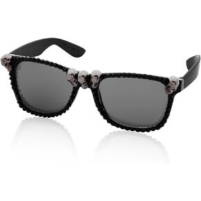 Yokawe Halloween Sun Glasses Skull Sunglasses Rhinestone Eyewear Party Ball Cosplay Decorative Supplies for Adults Youth