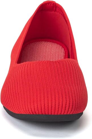Frank Mully Womens Casual Flat Shoes Square Toe Shoes Knitted Work Flat Comfort Dressy Flat Shoes for Daily Washable in Saudi Arabia