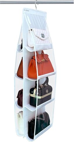 1-Pack Handbag Organizers and Storage Purse Organizer Closet Organizer Purse Hanger Organizer Handbag Storage Bag Organizer Thicken Metal Hooks (White, Large) in Saudi Arabia