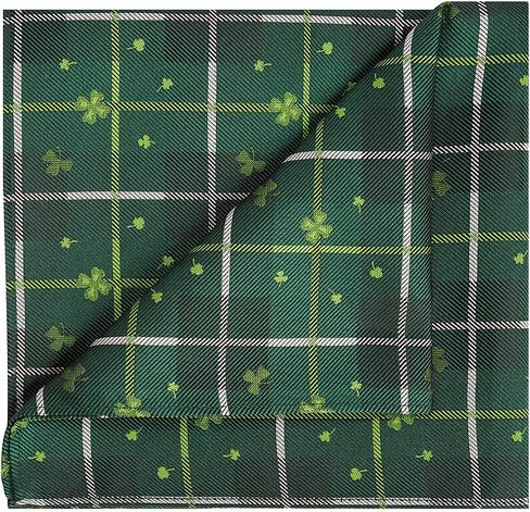 KissTies Pocket Square Irish Hanky St. Patricks Clover Pattern Handkerchief in Kuwait