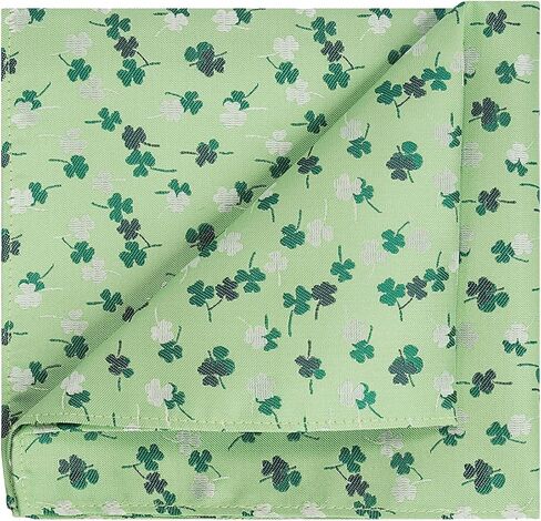 KissTies Pocket Square Irish Hanky St. Patricks Clover Pattern Handkerchief in Kuwait