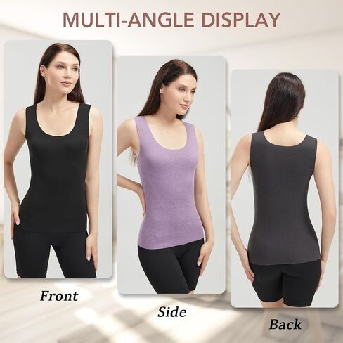 Women's Fleece Lined Thermals Underwear Tops Base Layer Tank Top Vest for Cold Weather 4,5Pairs in Saudi Arabia
