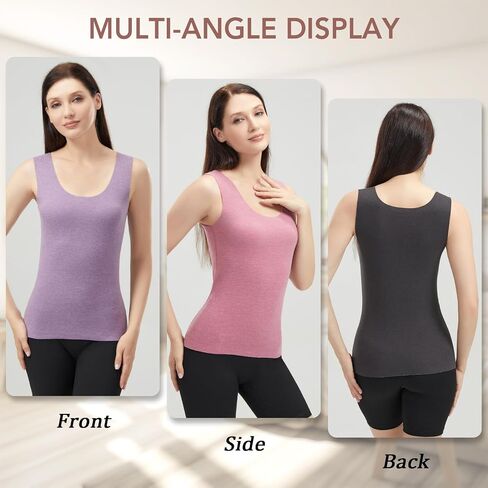 Women's Fleece Lined Thermals Underwear Tops Base Layer Tank Top Vest for Cold Weather 4,5Pairs in Saudi Arabia