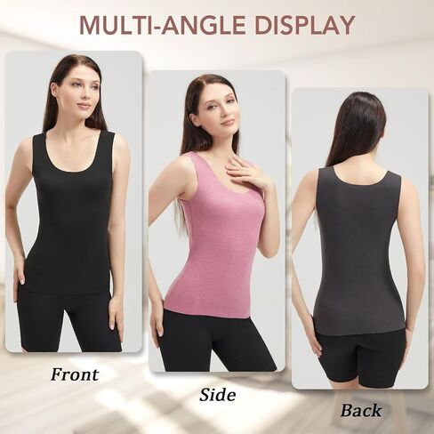 Women's Fleece Lined Thermals Underwear Tops Base Layer Tank Top Vest for Cold Weather 4,5Pairs in Saudi Arabia