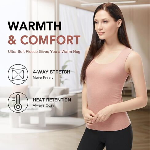 Women's Fleece Lined Thermals Underwear Tops Base Layer Tank Top Vest for Cold Weather 4,5Pairs in Saudi Arabia