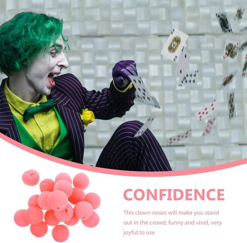 Vaguelly Circus Clown Soft Sponge Nose 20pcs Clown Cosplay Props for Mardi Gras Dress Up Halloween Party Accessories Pink in Saudi Arabia