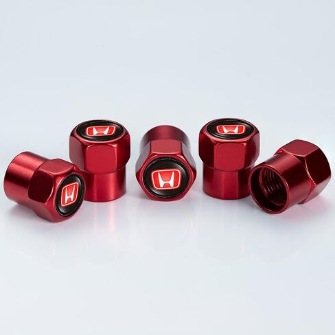 5Pcs red Metal Car Wheel Cover-Auto Valve Stem Caps Suitable Compatible with Honda Civic Cr-V CRV Accord Pilot Lx Ex Ex-L Touring Series Styling Decoration Accessories in Saudi Arabia