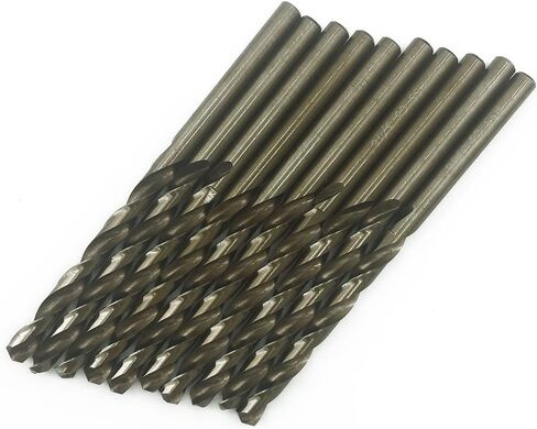 10 Pcs High Speed Steel Cobalt Drill Bit Set 2 Pcs of Each 1mm(3/64"), 1.5mm(1/16") 2mm(5/64") 2.5mm(3/32") 3mm(1/8") Jobber Length Twist M35 Metal Drill Bit For Stainless Steel And Hard Metal in Saudi Arabia