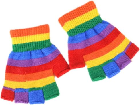 Kids Arm Warmers Gloves Girls Arm Gloves Striped And Rainbow in Saudi Arabia