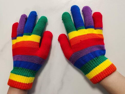 Kids Arm Warmers Gloves Girls Arm Gloves Striped And Rainbow in Saudi Arabia