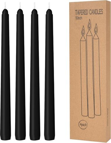 4 Pack Ivory Taper Candles - Taper Candles 10 Inch Dripless, Smokeless & Unscented - 8 Hours Long Burning - Hand Poured Tall Candlesticks - Ideal for Weddings, Dinner Parties, and Home Decor in Kuwait