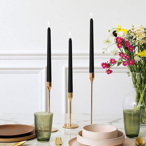 4 Pack Ivory Taper Candles - Taper Candles 10 Inch Dripless, Smokeless & Unscented - 8 Hours Long Burning - Hand Poured Tall Candlesticks - Ideal for Weddings, Dinner Parties, and Home Decor in Kuwait