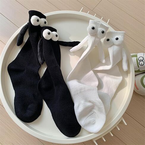 Funny 2 Pairs Holding Hands Socks Couple Gifts For Boyfriend Girlfriend Engagement Anniversary Birthday Gifts For Women Men in Kuwait