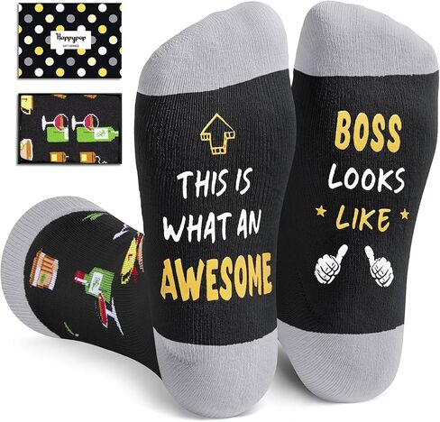 HAPPYPOP Boss Gifts Socks Ideas - Boss Gifts for Men Women, Best Boss Gifts Male Female in Saudi Arabia